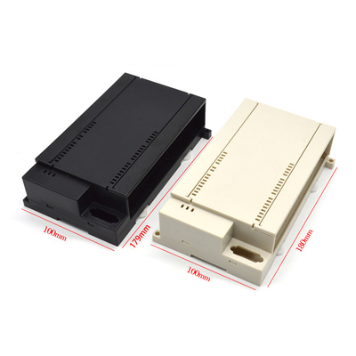 Black Plastic PLC Din Rail Enclosures 179*100*48mm For Relay PCB Electronics Housing