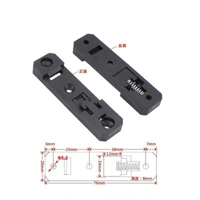 Black Width 20mm Plastic PA  Universal DIN Rail Mount Clip PCB Circuit Board Mounting Bracket DIN Rail Mounting PCB Carrier PCB Bracket A-20-1