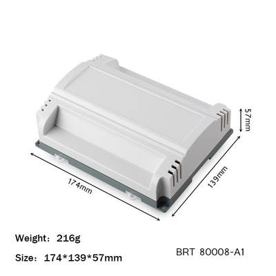 174*139*57mm Plastic Control Box PLC Enclosure Din Rail ABS Fireproof DIY PCB Shell