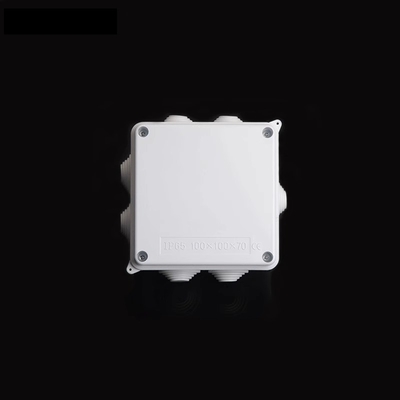 IP65 ABS Wall Mounted Electrical Junction Box 100x100x70mm With Knockouts Stopper