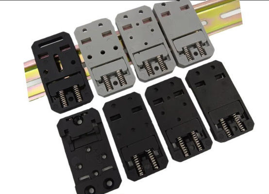 35mm Wide 67.5mm Long Nylon PA66 DIN Rail Clips Mount Holder  A-35-2 In Black and Grey Color