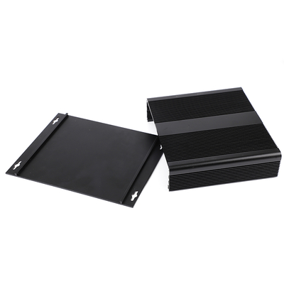 204x48x150mm Extruded Large Aluminum Enclosure With Heatsink Sides In Black Silver Color