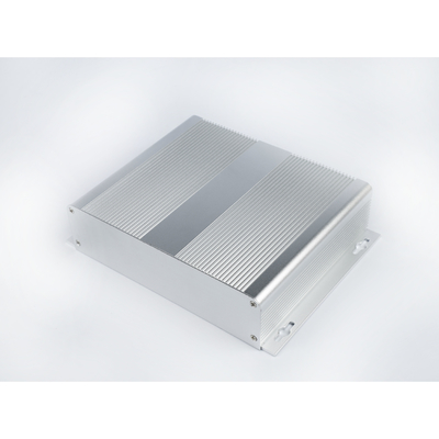 204x48x150mm Extruded Large Aluminum Enclosure With Heatsink Sides In Black Silver Color