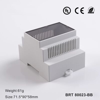DIN Rail Enclosure 4 Module DIN Rail Housing For PCB Relays & Modules In Fireproof ABS