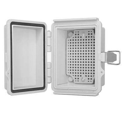 Watertight Hinged Plastic Enclosures Abrasion Resistant Light Gray Finish