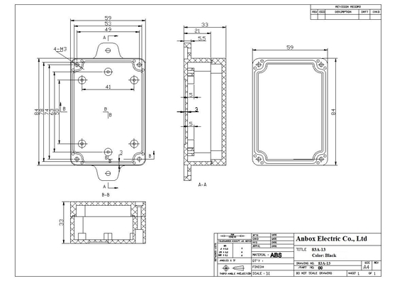 Weatherproof Electrical 83*58*33mm Wall Mount  wire junction box abs/pc transparent cover enclosure box