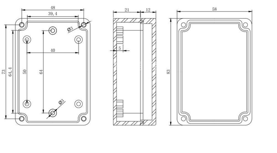 83*58*33mm Small Terminal Junction Box Electric With Clear Top