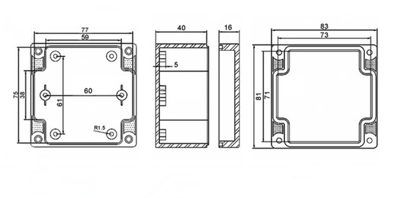 IP65 Waterproof Electric Cctv Junction Box 83*81*56mm