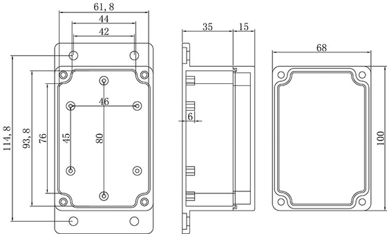 IP65 Waterproof Junction Box 100*68*50 Mm Sealed Plastic Enclosure With Ear