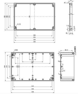 ABS Box Electrical Terminal Wiring Connect Junction Box IP65 Waterproof 240x160x90mm